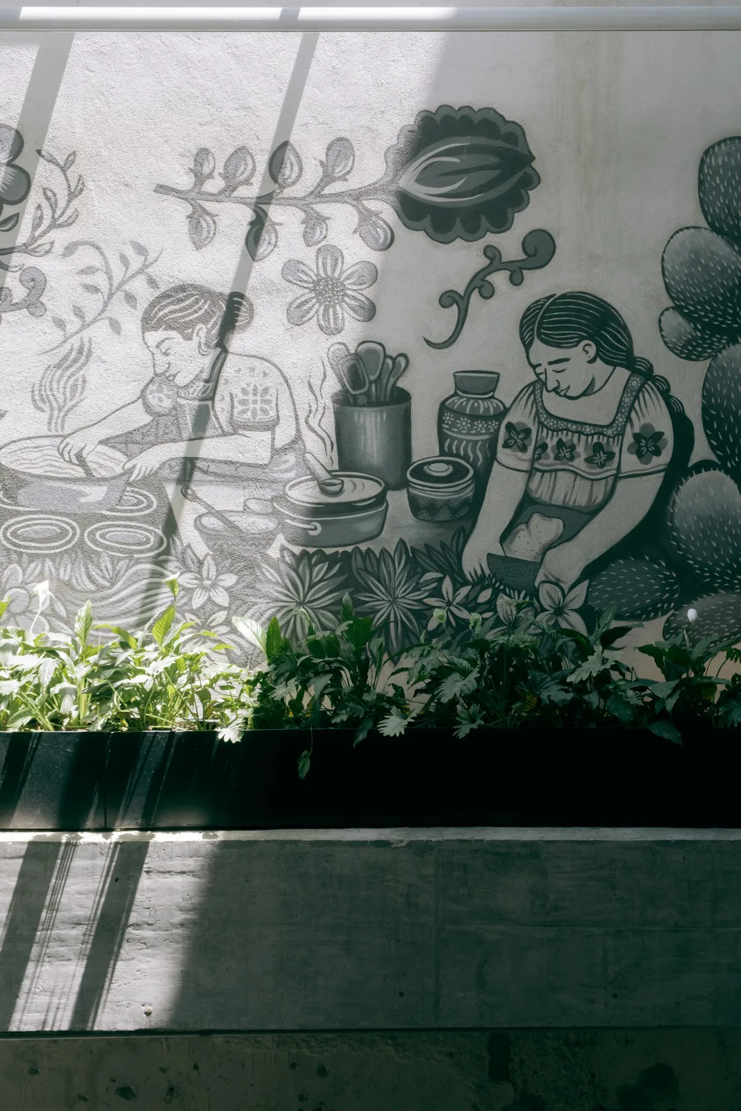 Mural de cocineras mexicanas en Xuna